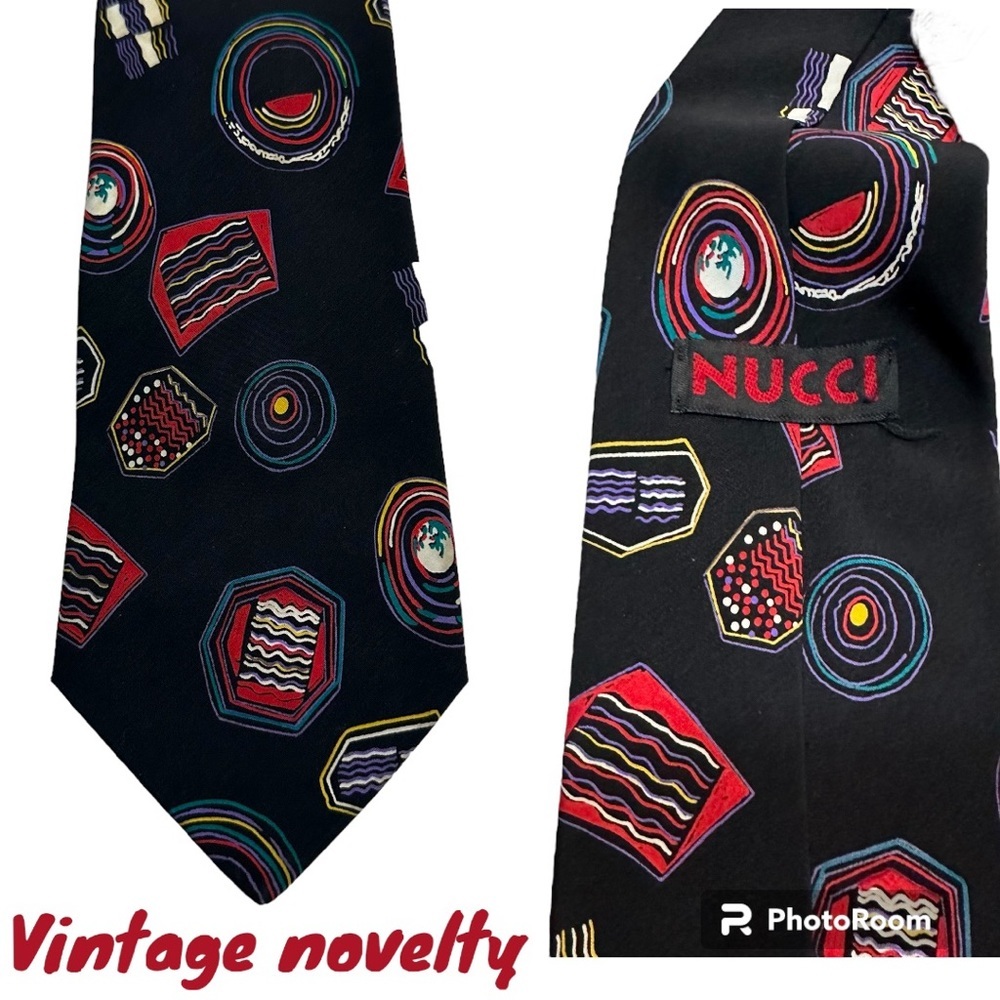 Vintage novelty pop cake swirl nostalgia men’s necktie